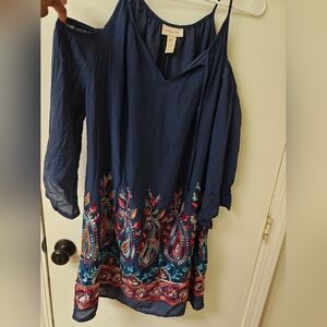 Navy Blue Paisley Dress
